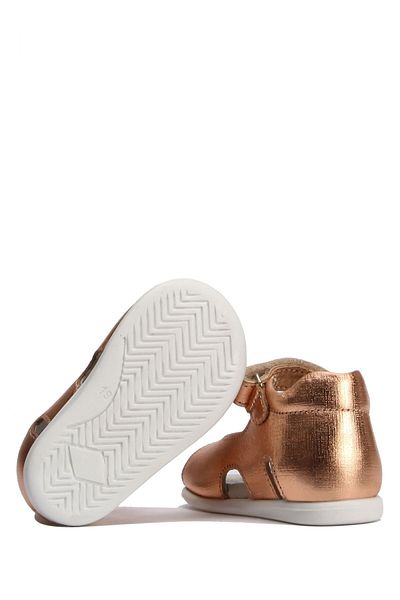 Kifidis -Kids First Step Girls Leather Sandals 19-23 Bronze Leather