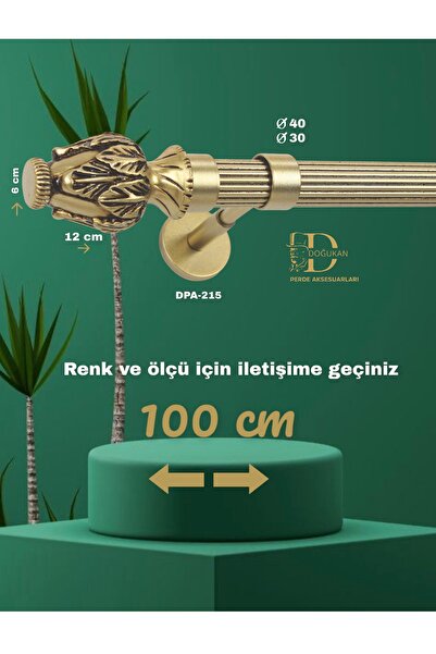 Doğukan perde aksesuarları Dm 215 Özel Tasarım Varak Rustik Perde Askısı Mode...