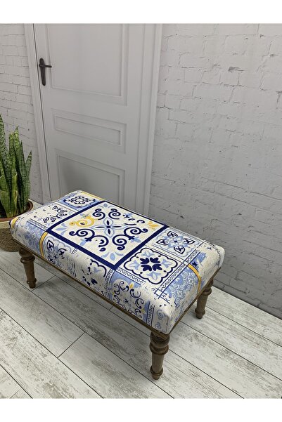 Puf Retro Bench Ahşap Ayaklı
