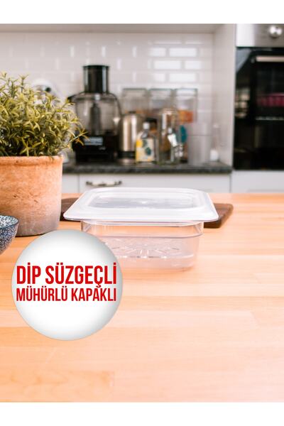 CAMBRO Mühürlü Kapaklı, Dip Süzgeçli Gıda Saklama Kabı 1 Litre