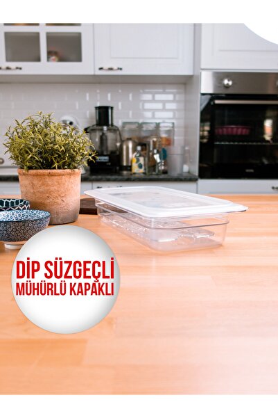 CAMBRO Mühürlü Kapaklı, Dip Süzgeçli Gıda Saklama Kabı 2,4 Litre