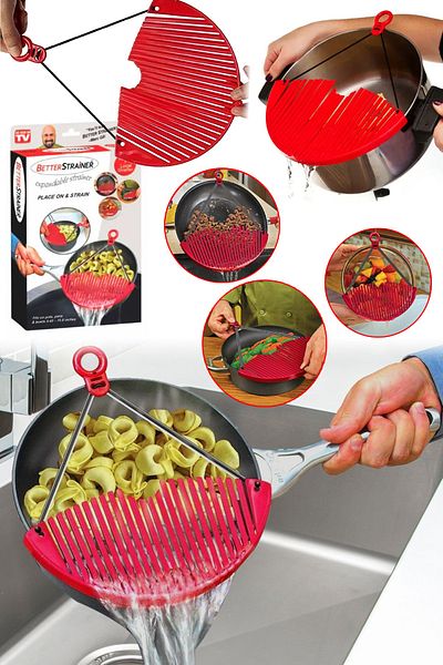Binbirreyon Pot Strainer Expandable and Adjustable Practical Pot Pan Bowl Strainer Ra091