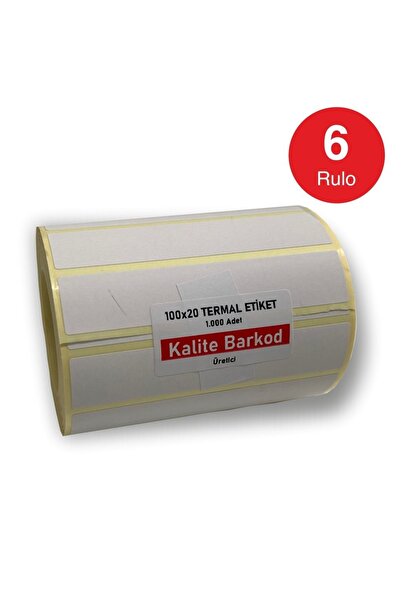 Kalite Barkod 80x20 Termalno nalepnica | 6 Rolls Barcode nalepnica