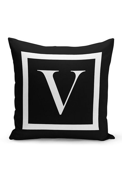 Filamente Double Sided Digital Printed Letter Cushion Cover - Letter V