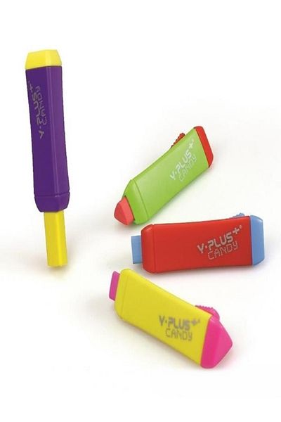 Umix Y-plus Candy Adjustable Eraser 4 Pieces Mixed Color