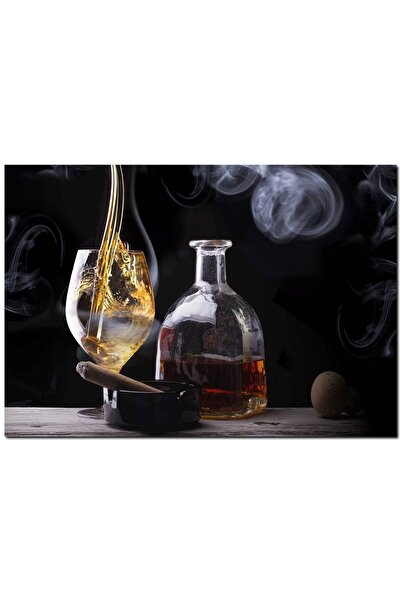 Cakatablo Şarap Kadehi Puro Ve Likör Şişesi Görseli 50x70 cm Boyut