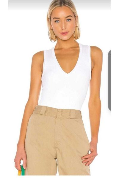 Nsb Tasarım White V-Neck Bodysuit