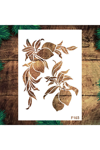 STENCİLTASARIM Stencil Tasarım F103 Limon - Dekoratif Duvar Ve Eşya Boyama Şa...