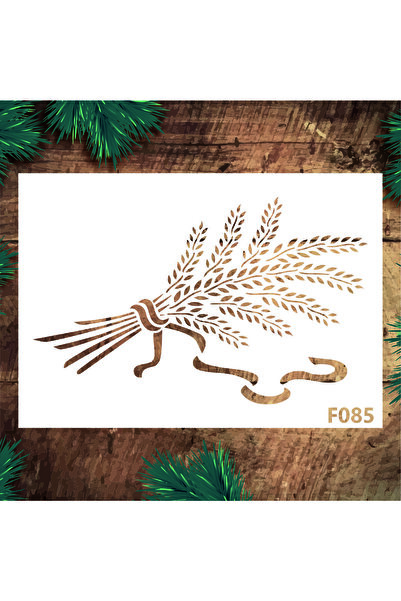 STENCİLTASARIM Stencil Tasarım F085 Başak - Dekoratif Duvar Ve Eşya Boyama Şa...