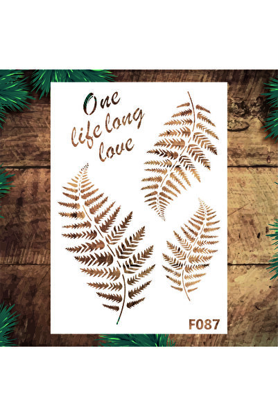 STENCİLTASARIM Stencil Tasarım F087 Yaprak - Dekoratif Duvar Ve Eşya Boyama Ş...