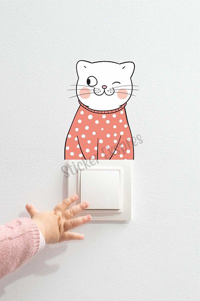 Sticker Ekspres Autocolant pentru priză pentru cameră pentru copii cu buline drăguț