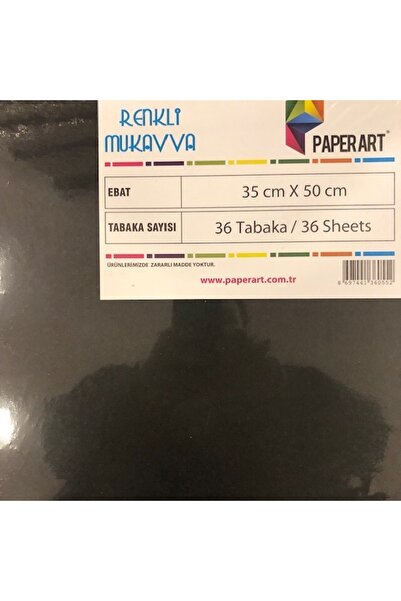 Paperart Renkli Mukavva 35x50 Cm Siyah 1,0 Mm 36 Lı (1 Paket 36 Adet)