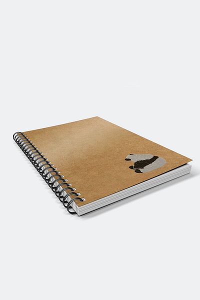 CoNotes A5 Spiral Checked Kraft Notebook (15x21cm) - Panda Design