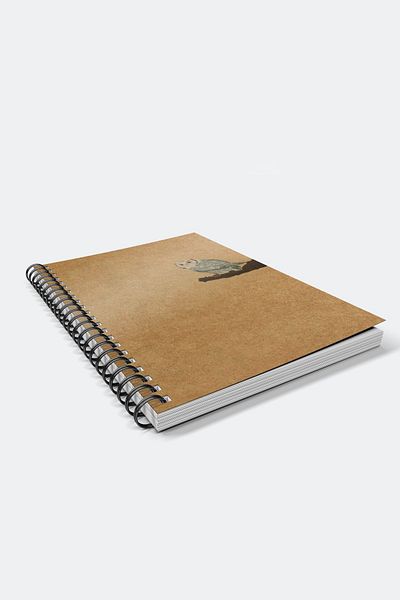 CoNotes A5 Spiral Checked Kraft Notebook (15x21cm) - Owl Design
