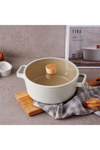 NEOFLAM Fika Cast Aluminum Pot with Glass Lid 22 Cm