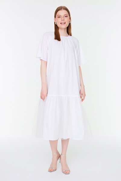 Twist Kleid - Weiß - Smock-Kleid
