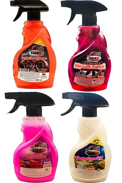 ARACINIZ İÇİN EN İYİSİ T-RAX 4'lü Set Lastik Parlatıcı + Demir Tozu Temizleyici + Torpido Sütü + Hızlı Cila 500 Ml