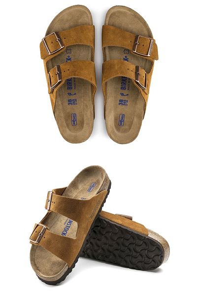 Birkenstock Arizona Bs Sole and Belt Leather Slippers