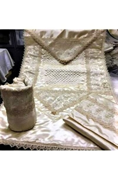 Çeyizci Sokağı Sarnel Fransız Dantelli Seccade Seti