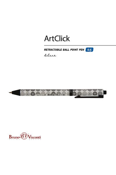 Bruno Visconti art Click" Ballpoint Pen 0.5mm-black White