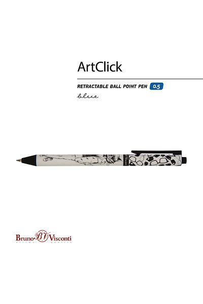 Bruno Visconti art Click" Ballpoint Pen 0.5mm-black White