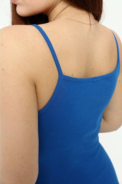 CNG MODA Μπλε καλοκαιρινά πλεκτά με λαιμόκοψη - Γυναικεία με σχοινί λουράκια