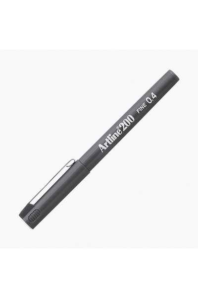 artline 200 Fineliner Writing and Drawing Pens 0,4mm Gray