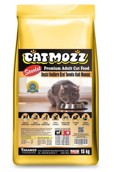 CatMozz Starlet Premium Tavuklu Seçiçi Kedilere Özel Yetişkin Kedi Maması 15 Kg