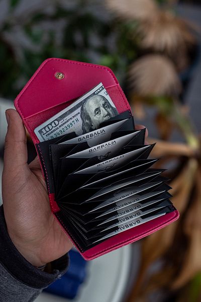 Garbalia Lviv Vegan Leather Accordion Fuchsia Women's Wallet Card Holder