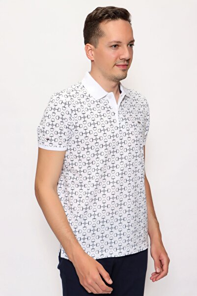 U.S. Polo Assn. Ανδρικό μπλουζάκι με μοτίβο πόλο λαιμόκοψη