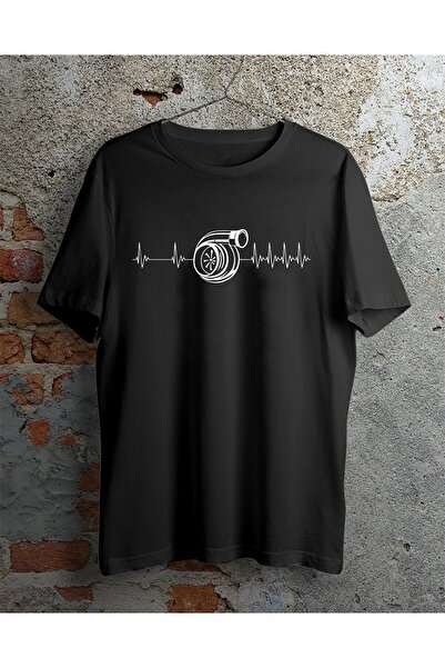 venüsdijital Μαύρο μπλουζάκι Turbo Heart Design Unisex