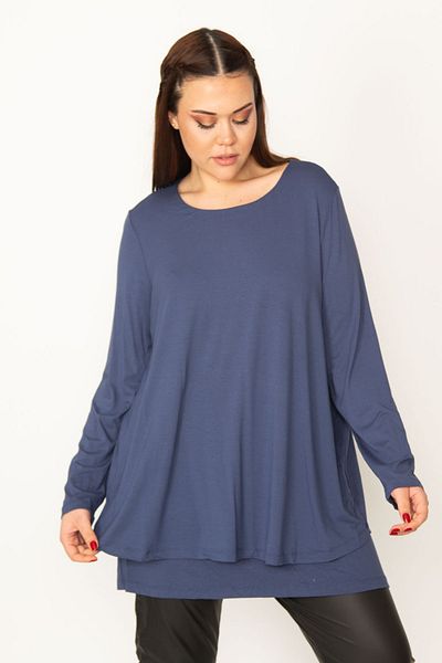 Şans Plus Size Tunic - Navy blue - Regular fit