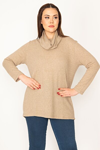 Şans Plus Size Tunic - Brown - Relaxed