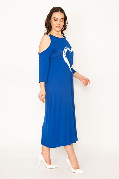 Şans Plus Size Dress - Navy blue - Basic