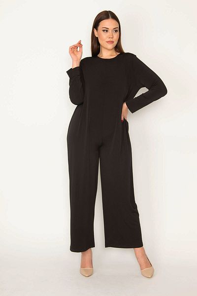 Şans Plus Size Jumpsuit - Black - Relaxed fit