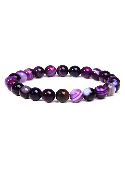 TEZAL Natural Purple Agate Stone Bracelet - Gives positive energy - is useful...
