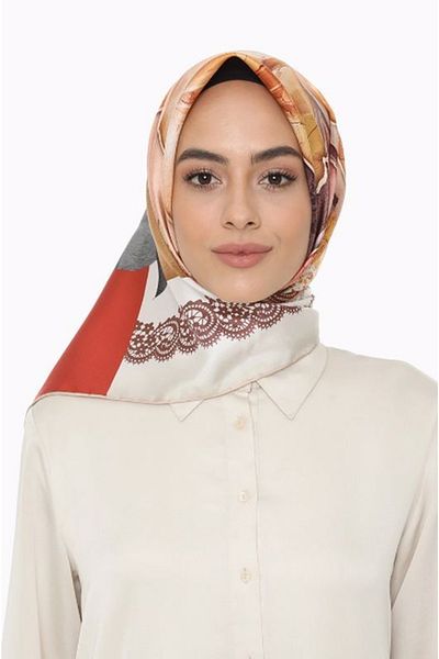 Levidor Γυναικείο κασκόλ από καθαρό μεταξωτό Twill I-2778
