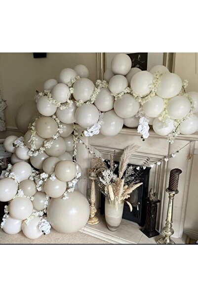 BEST PARTİ DOĞUM GÜNÜ PARTİ SÜSLERİ بالون باستيل أبيض رمادي 50 قطعة + سلسلة ب...