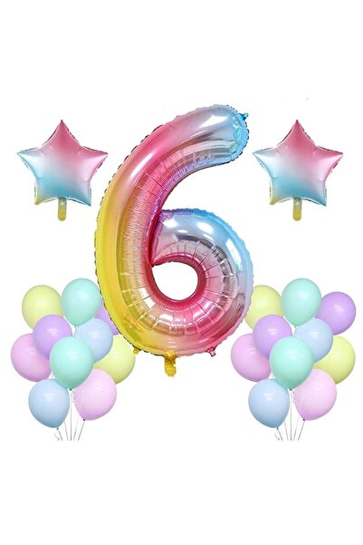 BEST PARTİ DOĞUM GÜNÜ PARTİ SÜSLERİ Rainbow Concept 6 Years Birthday Party Ce...