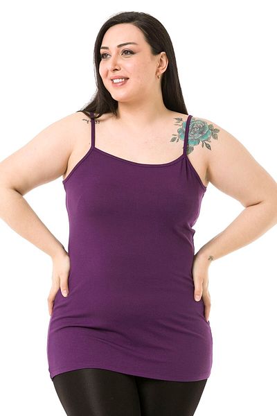DISENTIS MODEST Large Size Viscose Plum Body with Rope Strap