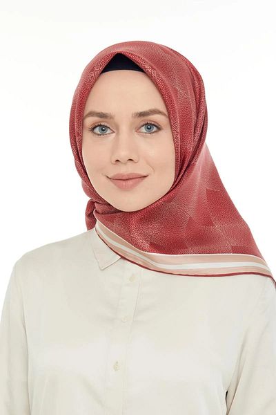 Levidor Women's Red Twill Pure Silk Scarf I-3101