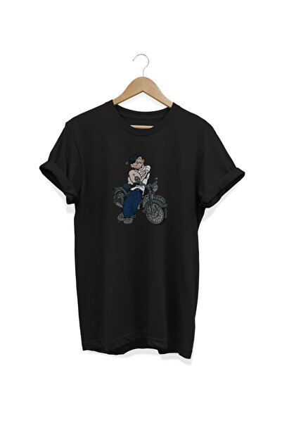 WİDİ Osnovni pirinač Štampano crni T-shirt