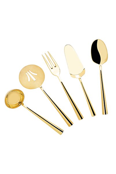 Tantitoni طقم تقديم صغير روماني ذهبي مكون من 5 قطع