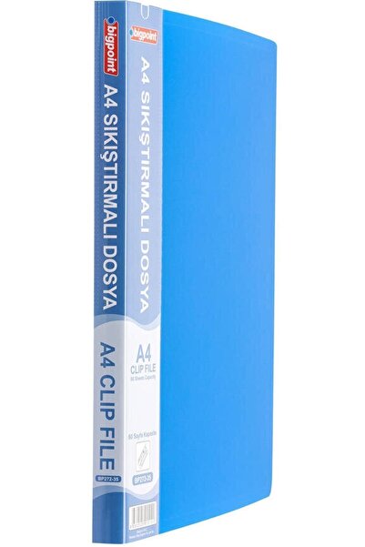 Bigpoint ملف A4 مضغوط باللون الأزرق غير اللامع