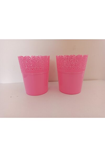 Leva House Saksı Plastik 2'li Sp-260 Pembe Dantel
