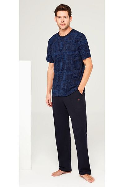 Mod Collection Men's Navy Blue Sports Pajama Set