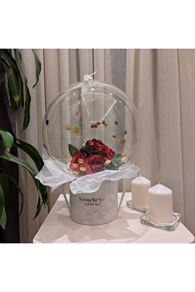 Aynı Gün Sende Dekoratif Kutuda Balon Içerisinde Gül Buketi Kız Isteme Çiçeği...
