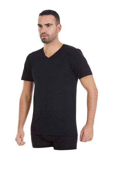 YILDIZ Pack of 6 Men's Single Jersey V-Neck Undershirt Singlet