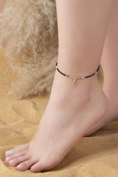 Sortie Aksesuar Yıldırım Figürlü Doğal Taşlı Boncuk Halhal 003