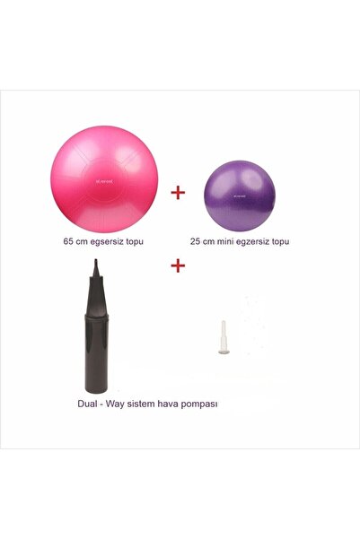 Clifton Pilates & Egzersiz Top Seti 65 Cm Pilates Topu + 25 Cm Pilates Topu +...